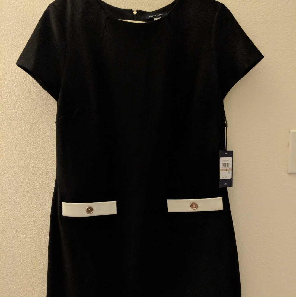 Tommy Hilfiger black short sleeve shift dress